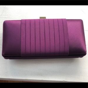 Bloomingdale's Purple Satin Evening Bag
